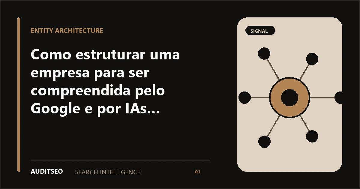Como estruturar uma empresa para ser compreendida pelo Google e por IAs generativas — AUDITSEO Search Intelligence