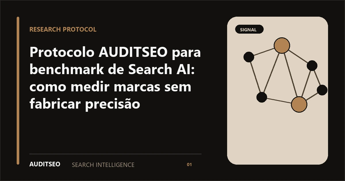 Protocolo AUDITSEO para benchmark de Search AI: como medir marcas sem fabricar precisão — AUDITSEO Search Intelligence